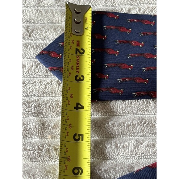 VTG GUCCI MENS NECK TIE WITH LOGO HIGH END BLUE WITH RED PARROTS ITALY 100% Silk - Picture 13 of 13